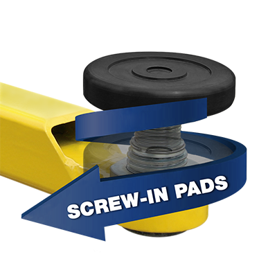 Screw Lift Pads (60 mm) Screw Lift Pad Assembly / 60 mm Pin and Polyurethane Tuf-Pad /  SET OF 4