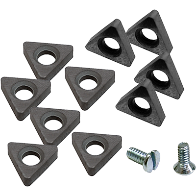 Cutting Tips 10-Piece Positive-Rake Carbide Cutting Tips with 2 Screws / Fits RL-8500 and RL-8500XLT