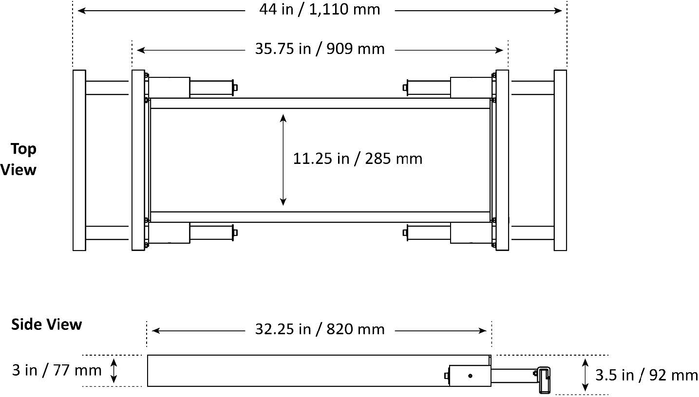 JP45 Telescoping Jack Tray Specs